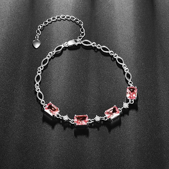 PRAYMOS Birthstone Bracelets for Women Mom Mother's Grandma Sterling Silver Women's Bracelets Birthstone Jewelry Gifts