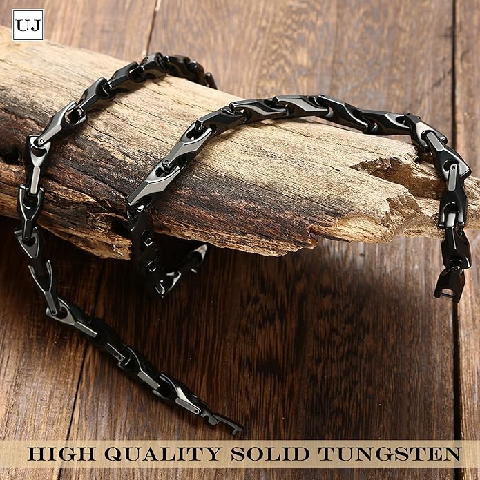 Urban Jewelry Astro Snake 18K Gold plated/Stainless steel Men's Heavy Weight Tungsten Carbide Base Link Necklace Chain