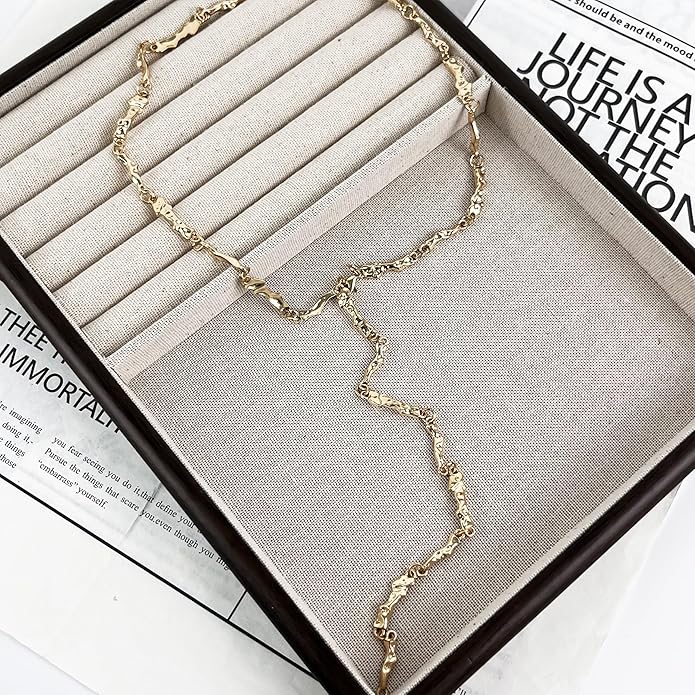 Irregular Y2k Long Y-shaped Necklace with Zircon Inlaid Sparkling Brick Tassel Pendant Double-Layer Chain High-end Fashion Accessory Women's