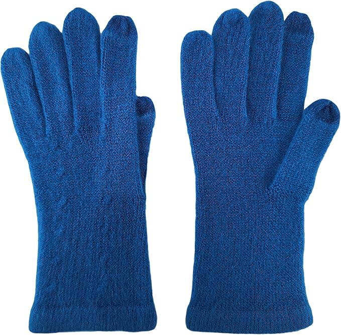 BRUCERIVER Women's Ultra Soft Knit Scarf & Glove Set Touchscreen Function Cable Design