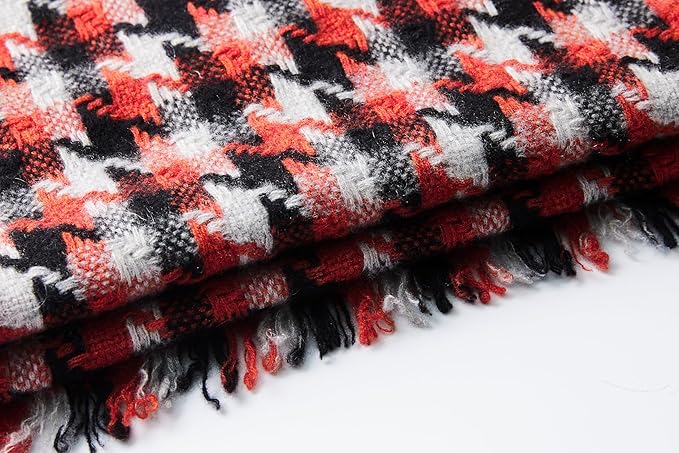 EURKEA 100% Cashmere 2025 Winter Scarf for Women Fringed Edges Warm & Soft Lightweight Solid/Plaid/Two-Tone Free Size