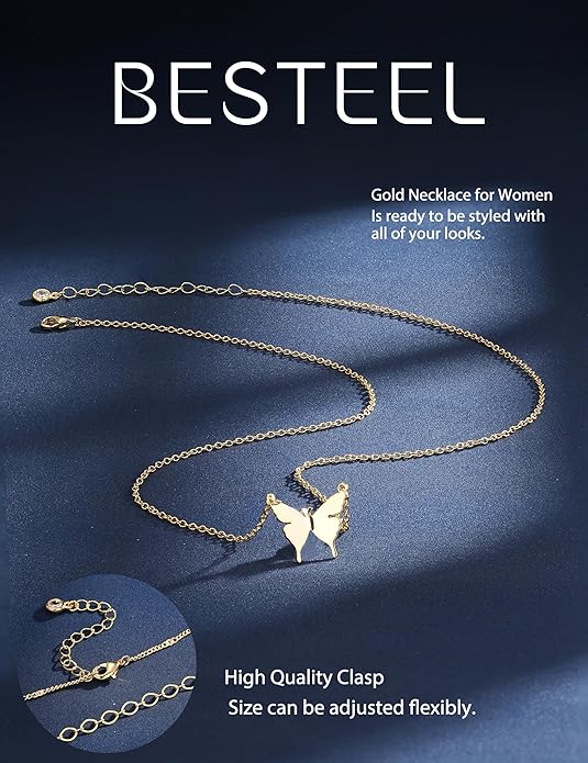 Besteel 3Pcs Dainty Layered Necklaces for Women - Paperclip Choker Necklace Stacks Set Trendy Simple Layering Chain Pendant Jewelry Non Tarnish Gifts