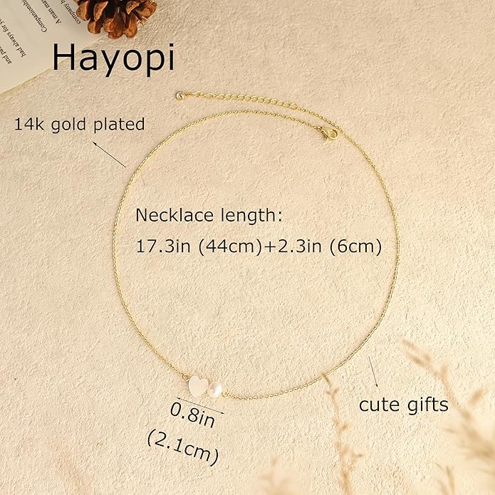 Pearl Necklace for Women Trendy,14k Gold Plated Necklace Dainty Wedding Necklace Small Cute Choker Necklace Beaded Lariat Drop Necklace Vintage Waterproof Jewelry for Women Gold Jewelry Fashion Gifts
