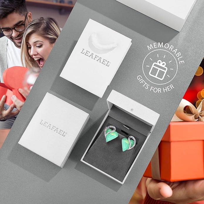 Earrings for Women, Mothers Day Gift for Mom, Heart Birthstone Crystal Stud Earring, Silver Plated Birthday Jewelry