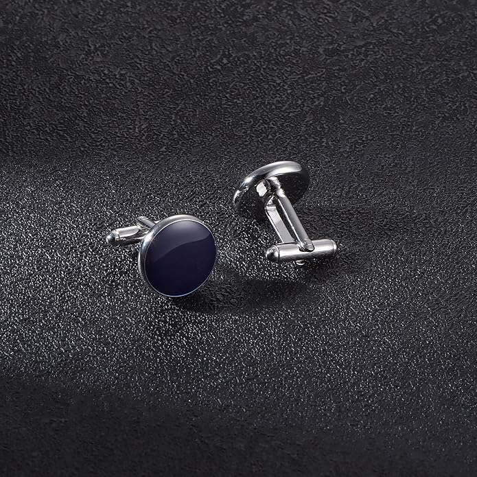 ORAZIO Cuff Links Mens Stainless Steel Cuff Links and Studs Set Gold Black Cufflinks for Men Tuxedo Studs Buttons for Formal Kit Business or Wedding Shirts
