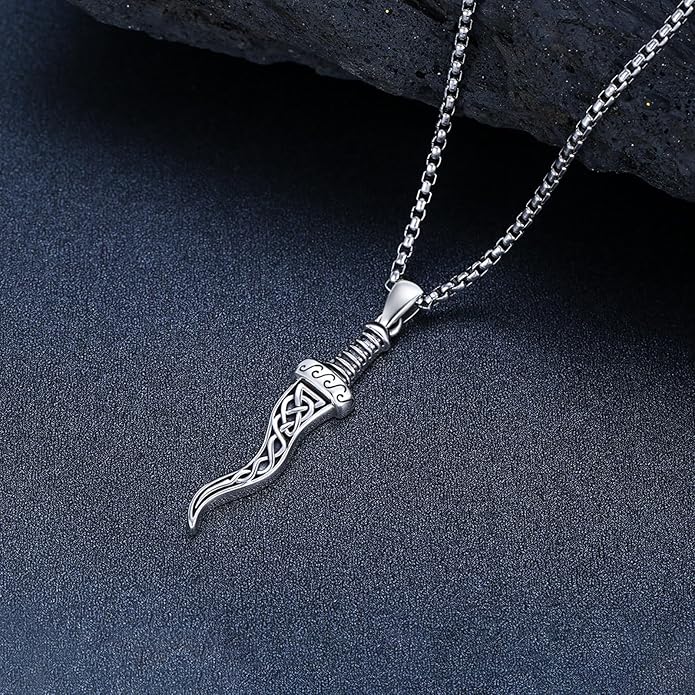 Suiknsn Arrowhead Necklace for Men Women 925 Sterling Silver Turquoise Malachite Celtic/Eye of Horus/Viking Arrow Pendant Amulet Jewelry Gifts Native American Necklace
