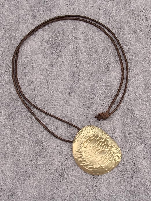 Boho Necklaces for Women Chunky Circle Necklace Layered Boho Circle Leather Choker Necklace Long Vintage Necklaces Bohemian Jewlery Gifts