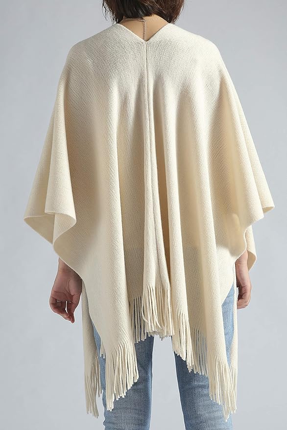 Moss Rose Women's Travel Plaid Shawl Wrap Open Front Poncho Cape for Fall Winter
