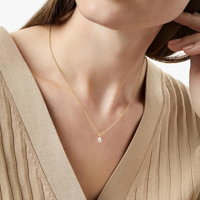 Ana Luisa Pendant Necklaces for Women - 14K Gold Plated and Silver Rhodium Necklace - Pearl, Heart, Circle, Moonstone, Gemstone, Knot Charm Styles - Hypoallergenic, Dainty, Trendy Layering Necklaces