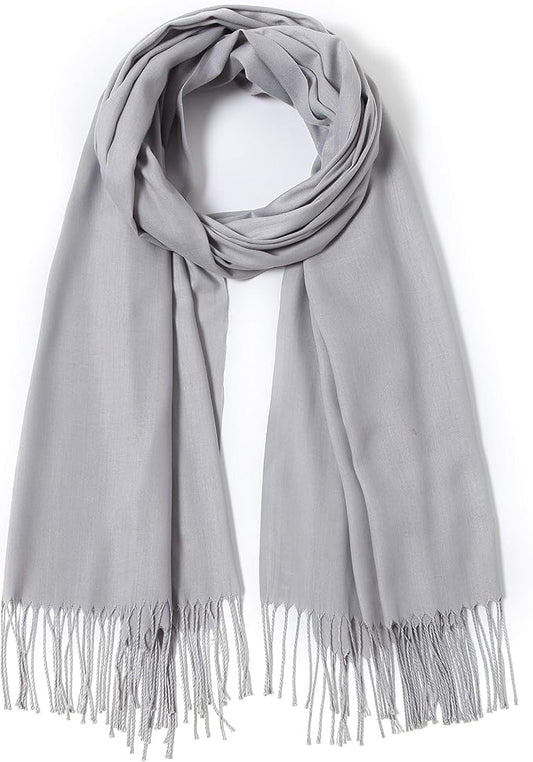 Cindy & Wendy Pashmina Shawls and Wraps Large Scarfs for Women Wedding Party Bridal Long Fashion Solid Shawl Wrap Fringes