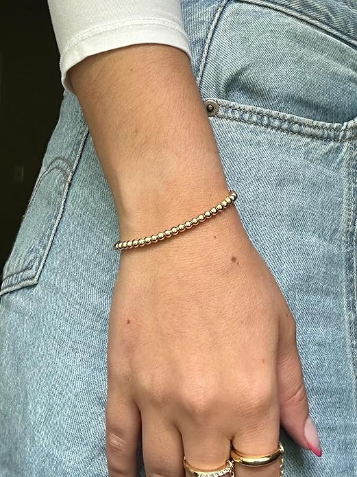 Beads Bow Charm Bracelet for Women Flower Vintage Bracelet Handmade Stretch Beaded Dainty Romantic Jewelry Gifts
