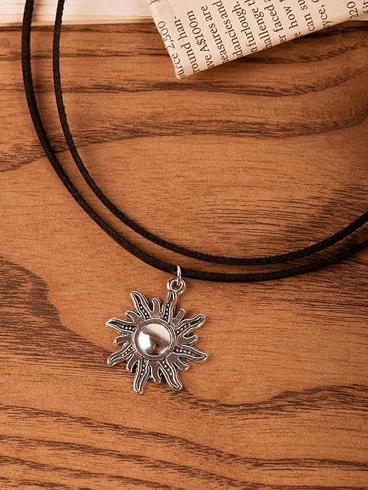 Sacina Gothic Boho Layered Sun Choker, Black Choker, Boho Goth Necklace, Black Jewelry, Halloween Christmas Jewelry Gift For Women