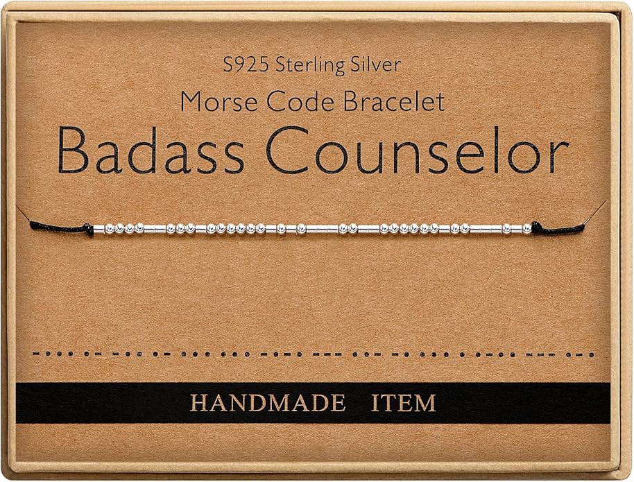 Monily Inspirational Gifts for Women Morse Code Bracelets for Women Funny Bracelet for Friend Funny Gift for Women Sterling Silver Bracelet for Women