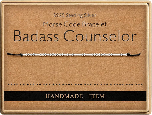 Monily Inspirational Gifts for Women Morse Code Bracelets for Women Funny Bracelet for Friend Funny Gift for Women Sterling Silver Bracelet for Women