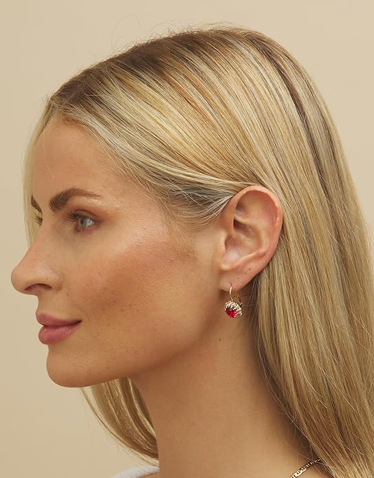 Brazel 18K Gold Plated Crystal Flower Earrings for Women