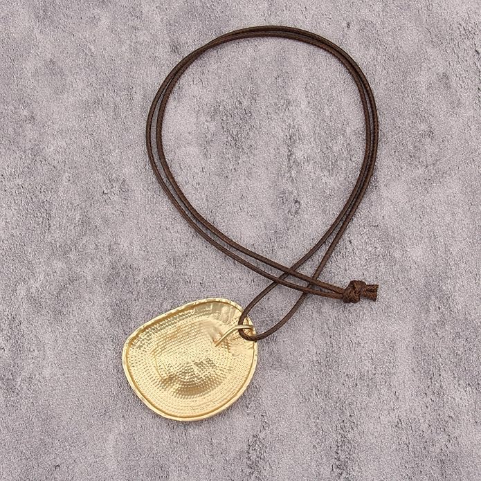 Boho Necklaces for Women Chunky Circle Necklace Layered Boho Circle Leather Choker Necklace Long Vintage Necklaces Bohemian Jewlery Gifts