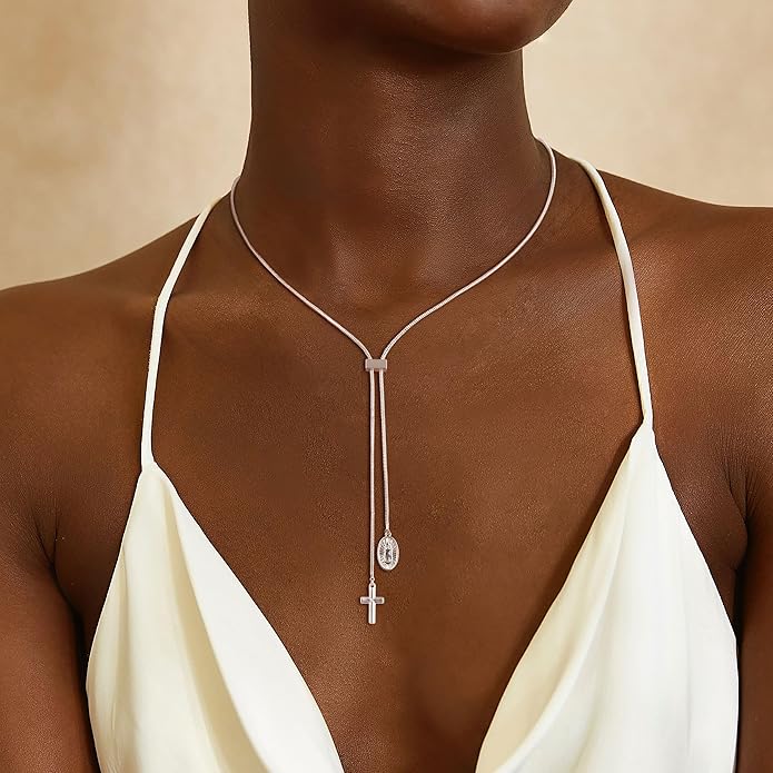 CHESKY Lariat Gold Necklace for Women Trendy, Dainty Long Necklace 14k Gold Plated/Silver Y-Shaped Pendant Necklace Layered Cz Beaded Chain Drop Necklaces Simple Gold Jewelry For Women Gift