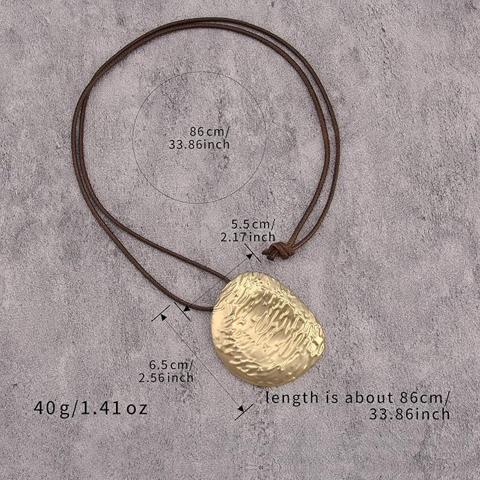 Boho Necklaces for Women Chunky Circle Necklace Layered Boho Circle Leather Choker Necklace Long Vintage Necklaces Bohemian Jewlery Gifts