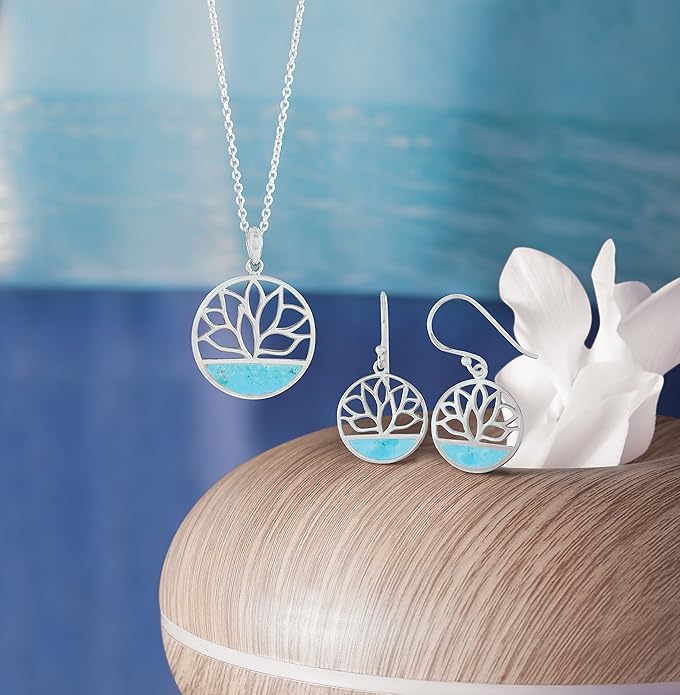 Boma Jewelry Sterling Silver Lotus Flower Necklace, 18 Inches