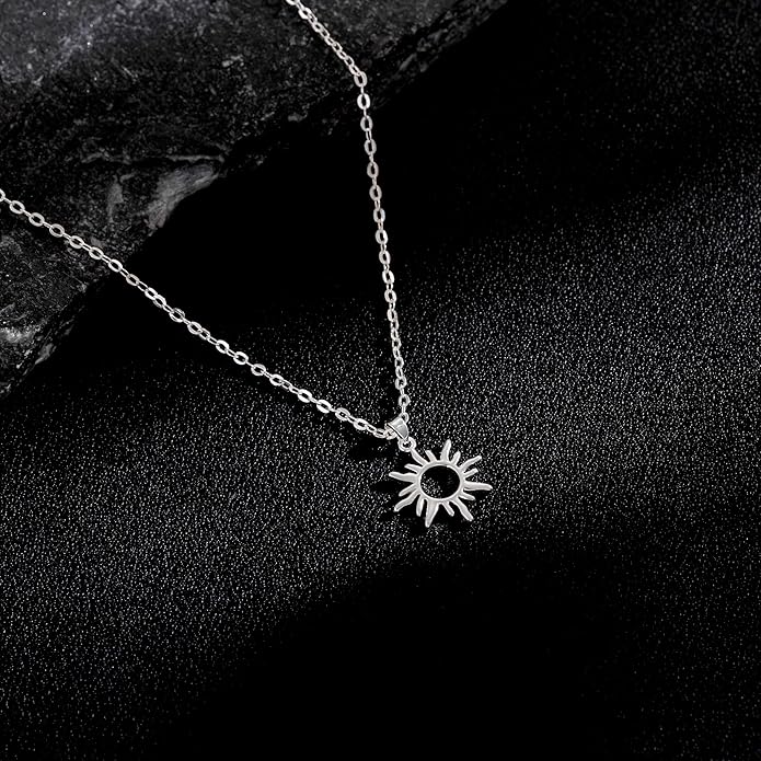 CHESKY Layered Necklaces for Women Trendy, Dainty 14k Gold Plated Pendant Necklace Layering Necklace for Women Non Tarnish Hypoallergenic Sun Gold Necklace Stack Gold Jewelry for Women Gifts