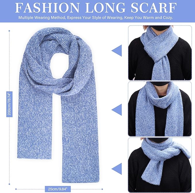 Womens Winter Warm Knit Beanie Hat Touchscreen Gloves Long Neck Scarf Set with Fleece Lined Skull Caps Gifts for Women