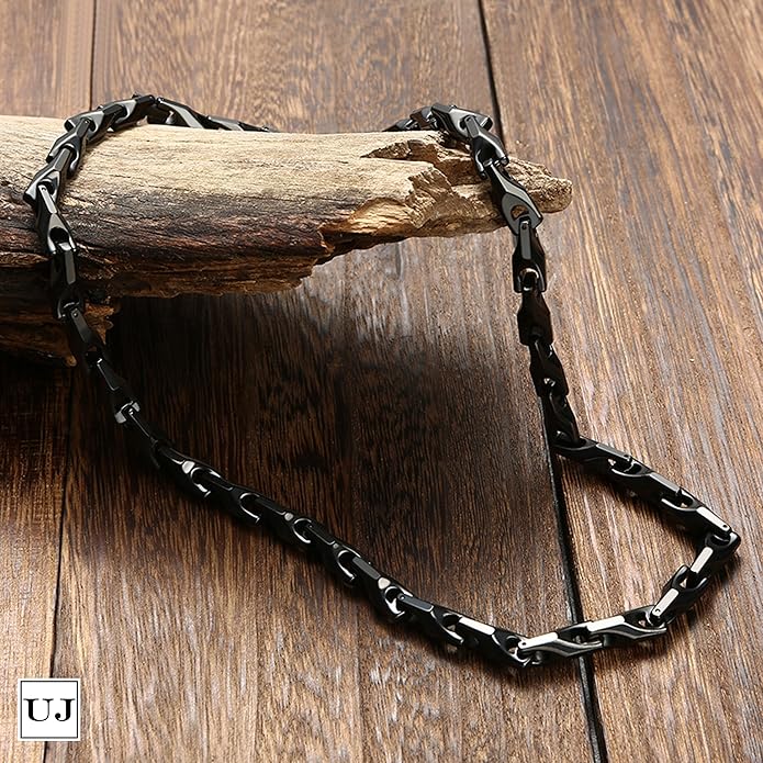 Urban Jewelry Astro Snake 18K Gold plated/Stainless steel Men's Heavy Weight Tungsten Carbide Base Link Necklace Chain