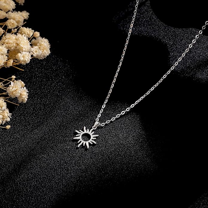 CHESKY Layered Necklaces for Women Trendy, Dainty 14k Gold Plated Pendant Necklace Layering Necklace for Women Non Tarnish Hypoallergenic Sun Gold Necklace Stack Gold Jewelry for Women Gifts