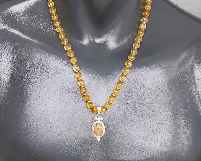Natural Carnelian Agate Silver Pendant, Genuine Black Onyx Beaded Necklace, Gemstone Strong Necklace, 18x13 Cabachon, Fashion Dainty Jewelry, Healing Crystal Chakra Necklace, Minimalist Necklace