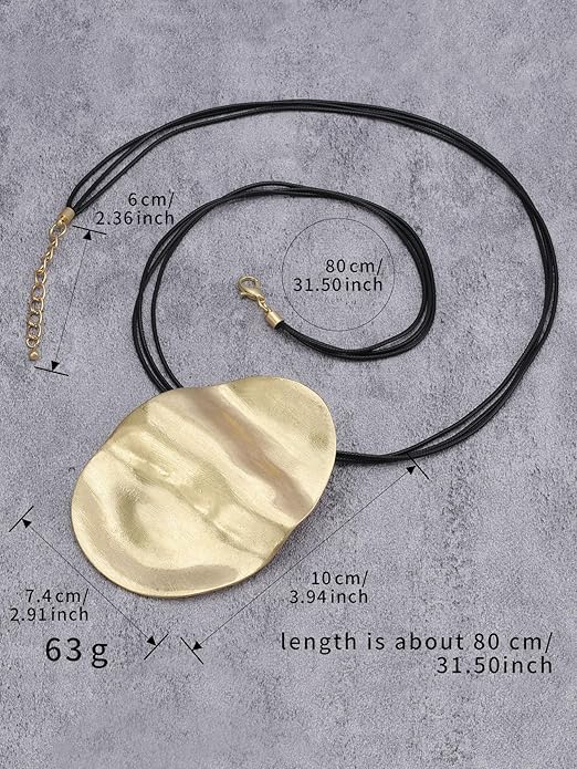 Boho Necklaces for Women Chunky Circle Necklace Layered Boho Circle Leather Choker Necklace Long Vintage Necklaces Bohemian Jewlery Gifts