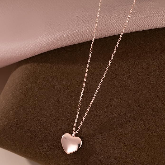 SLUYNZ 925 Sterling Silver Love Heart Choker Necklace for Women Teens Simple Love Heart Pendant Necklace Chain for Mother's Day