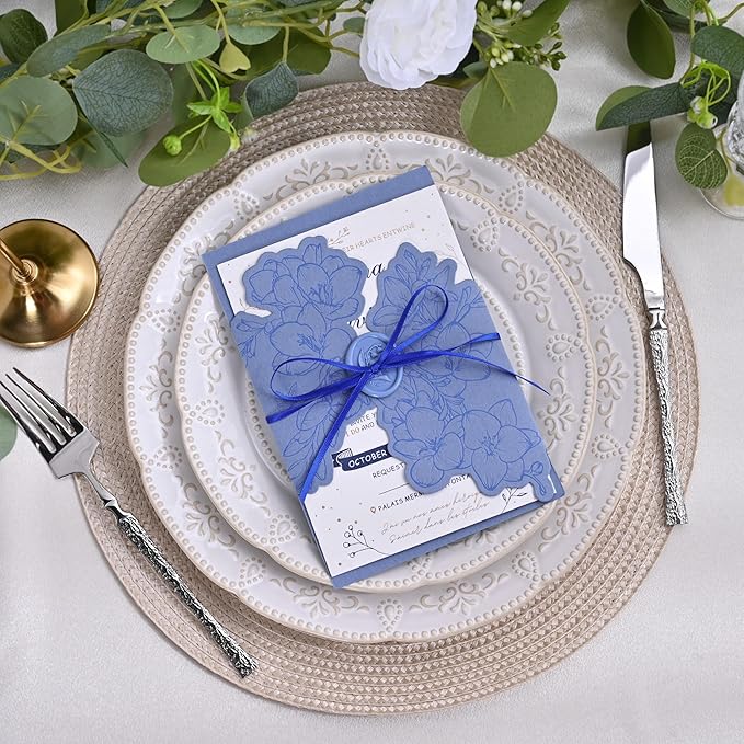 LEEQE Double Face Cobalt Blue Satin Thin Ribbon 1/8 inch X 50 Yards Polyester Cobalt Blue Ribbon for Gift Wrapping Very Suitable for Weddings Party Hair Bow Invitation Decorations and More
