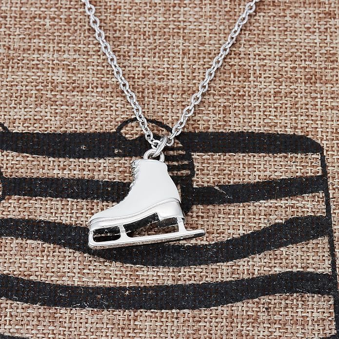 Kivosliviz Skater Necklace Women Teen Ice Skate Themed Figure Skating Necklace