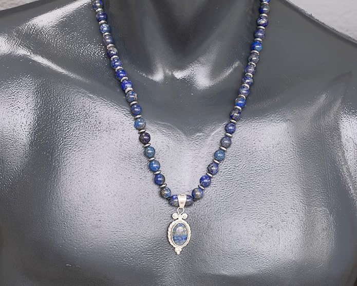 Natural Carnelian Agate Silver Pendant, Genuine Black Onyx Beaded Necklace, Gemstone Strong Necklace, 18x13 Cabachon, Fashion Dainty Jewelry, Healing Crystal Chakra Necklace, Minimalist Necklace