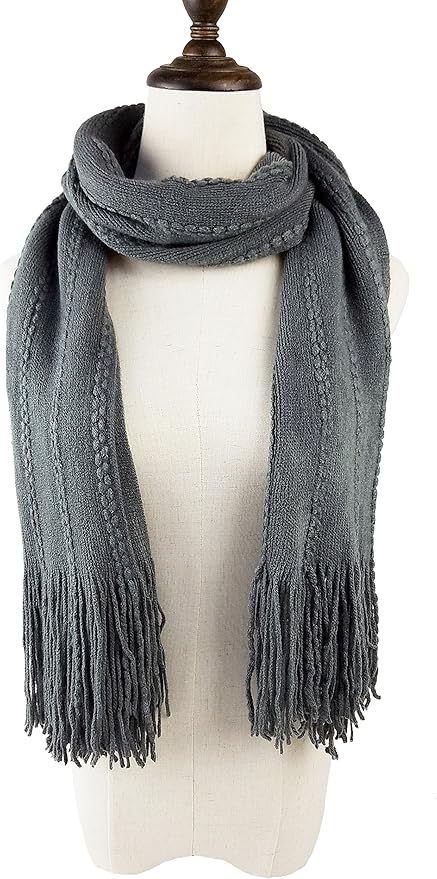 BRUCERIVER Women's Ultra Soft Knit Scarf & Glove Set Touchscreen Function Cable Design