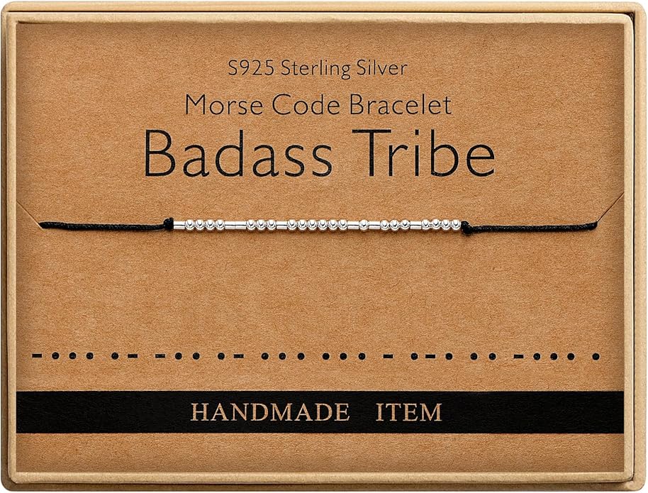 Monily Inspirational Gifts for Women Morse Code Bracelets for Women Funny Bracelet for Friend Funny Gift for Women Sterling Silver Bracelet for Women