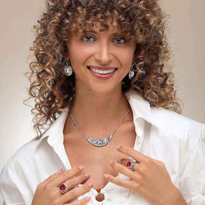 JEAN RACHEL JEWELRY 925 Sterling Silver Ring - Wrap Vintage Design with Cushion Shaped Cubic Zirconia - Hypoallergenic, Lead & Nickel Free - Artisan Handcrafted Statement Rings for Women