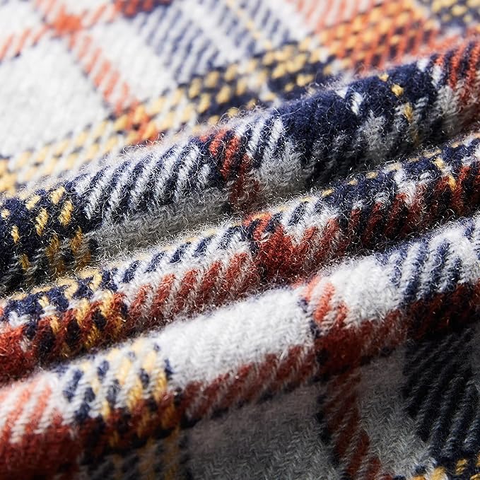 EURKEA 100% Cashmere 2025 Winter Scarf for Women Fringed Edges Warm & Soft Lightweight Solid/Plaid/Two-Tone Free Size