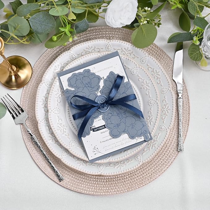 LEEQE Double Face Navy Blue Satin Ribbon 3/8 inch X 50 Yards Polyester Navy Blue Ribbon for Gift Wrapping Very Suitable for Weddings Party Invitation Decorations and More