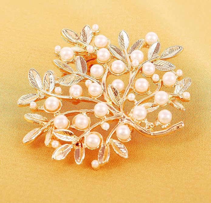 Touchstone Indian Bollywood Handcrafted Designer Jewelry Brooch Lapel Pin in Gold Or Silver Tone for Women.