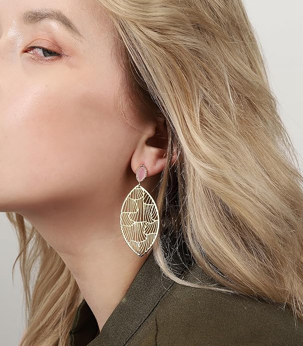 OZEL – Crystal Earrings for Women Dangle – 14K Gold Plated Lightweight Daily Fashion Earrings