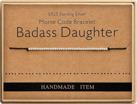Monily Inspirational Gifts for Women Morse Code Bracelets for Women Funny Bracelet for Friend Funny Gift for Women Sterling Silver Bracelet for Women