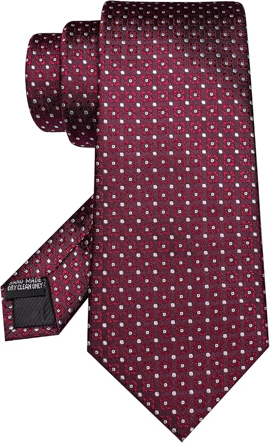 JEMYGINS Mens Tie and Lapel Pin Necktie Pocket Square Cufflinks and Tie Clip Sets for Business Casual 5PCS