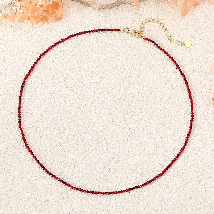 JSJOY Tiny Crystal Beaded Choker Necklaces for Women Colorful Beaded Necklace Dainty Choker Necklaces Simple Boho Jewelry Gifts for Teens Handmade Bead Necklaces Gifts