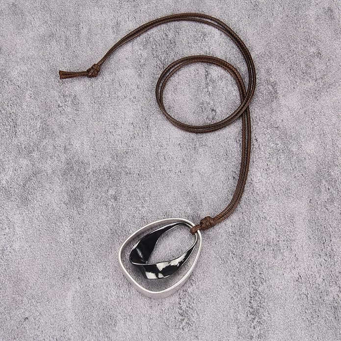 Boho Necklaces for Women Chunky Circle Necklace Layered Boho Circle Leather Choker Necklace Long Vintage Necklaces Bohemian Jewlery Gifts