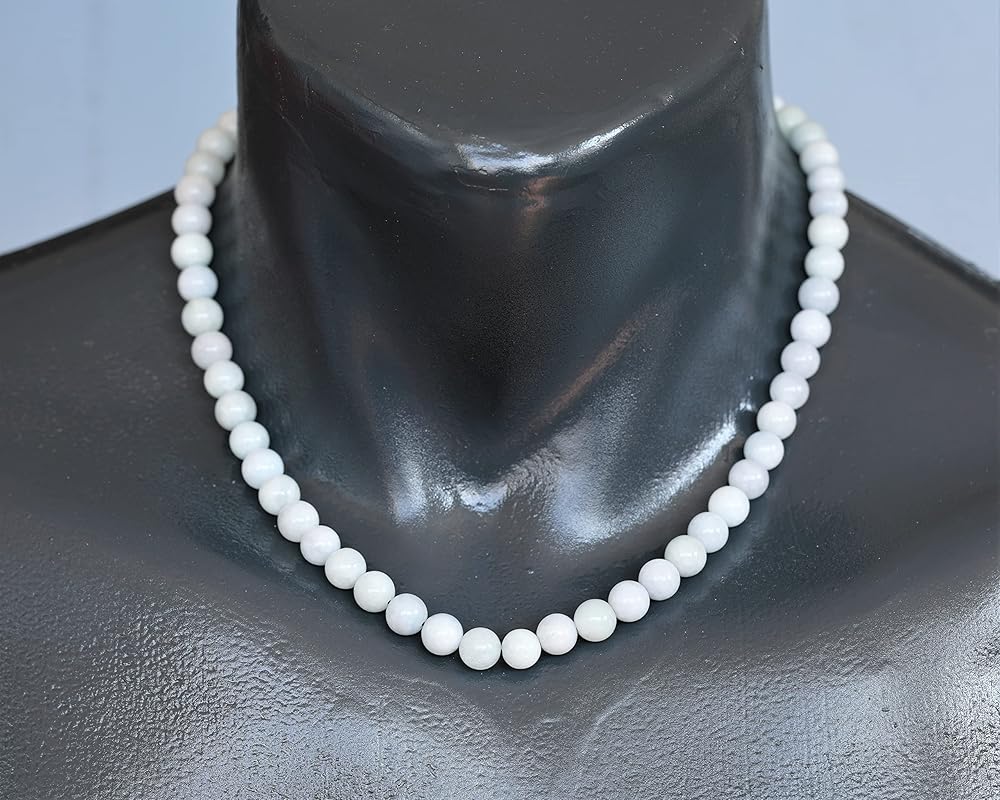 Natural Aquamarine Beaded Choker, Genuine Blue Crystal Necklace, Fancy Gemstone Choker, 8mm Beads, Unique Fashion Jewelry, Healing Crystal Chakra Necklace, Durable Stone Necklace, Pisces Necklace