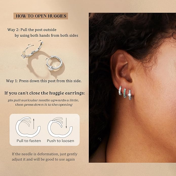 LOYALLOOK 3Pairs Gold Hoop Earrings Set for Women Trendy Huggie Hoop Earrings Stacks for Multiple Piercing 14K Gold Plated Chunky Hoop Earrings Set Hypoallergenic Cartilage Earring Lightweight
