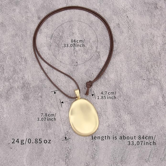 Long Boho Necklaces for Women Vintage Leather Wooden Pendant Y Choker Ethnic Style Gold Circle Hippie Sweater Necklace