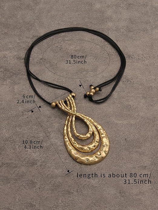 Boho Necklaces for Women Chunky Circle Necklace Layered Boho Circle Leather Choker Necklace Long Vintage Necklaces Bohemian Jewlery Gifts