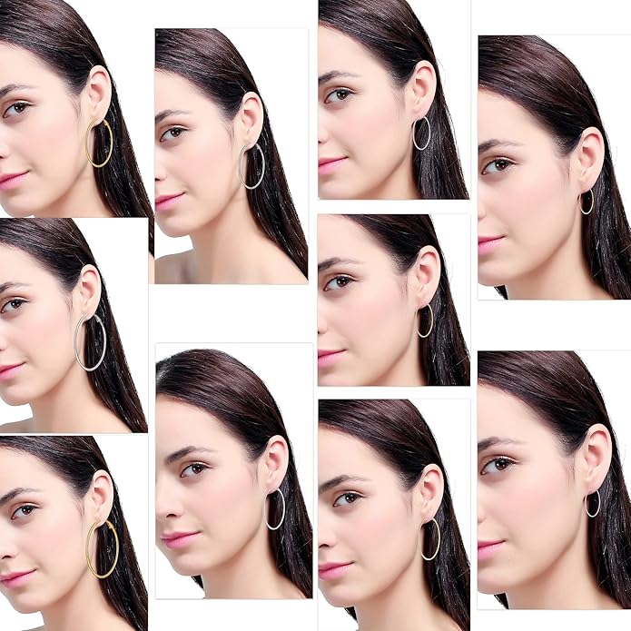 Stainless Steel Gold Plated Hoops Silver Plated Hoop Earrings Hypoallergenic Hoop Cartilage Piercing Earrings Tiny Ball Cubic Zirconia Stud Earrings Set for Women