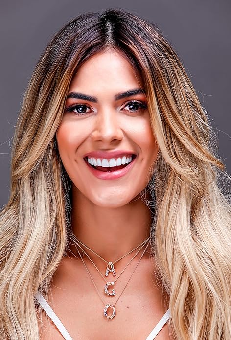 Albert Hern Blue Sapphire Initial Necklace With Diamonds & 18K Gold Chain | Irresistible Letter Pendants Jewelry | Perfect Valentine’s Day, Anniversary & Birthday Gift